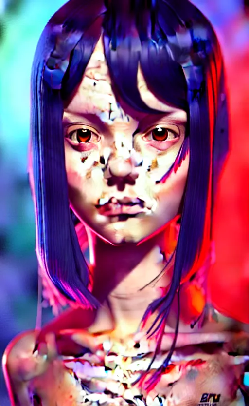 Image similar to a beautiful young british alternative music singer. optical illusion art by ilya kuvshinov lois van baarle ross tran range murata artgerm katsuhiro otomo norman rockwell. highly detailed intricately sharp focus mystically trending deviantart, pinterest, vogue italia, unreal engine 5, 4 k uhd image