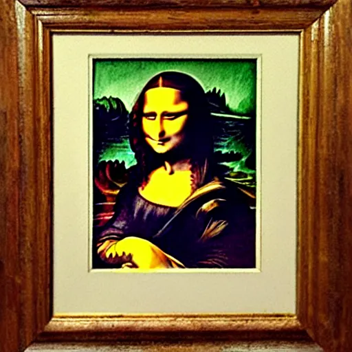 Image similar to a watercolor version of the mona lisa