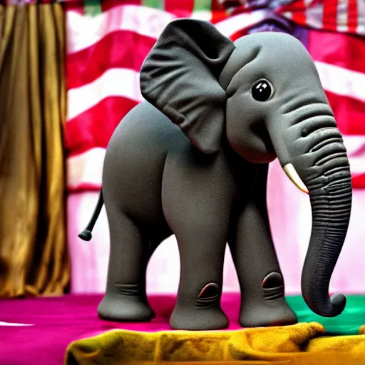 Image similar to happy elephant on circus, 4k, winning awards, HD