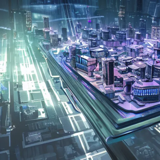 Image similar to large group people in a huge warehouse, looking at hologram of futuristic city on a table | cinematic concept art | godrays | 4 k | clear details | tabletop buildings | tabletop | hologram foreground