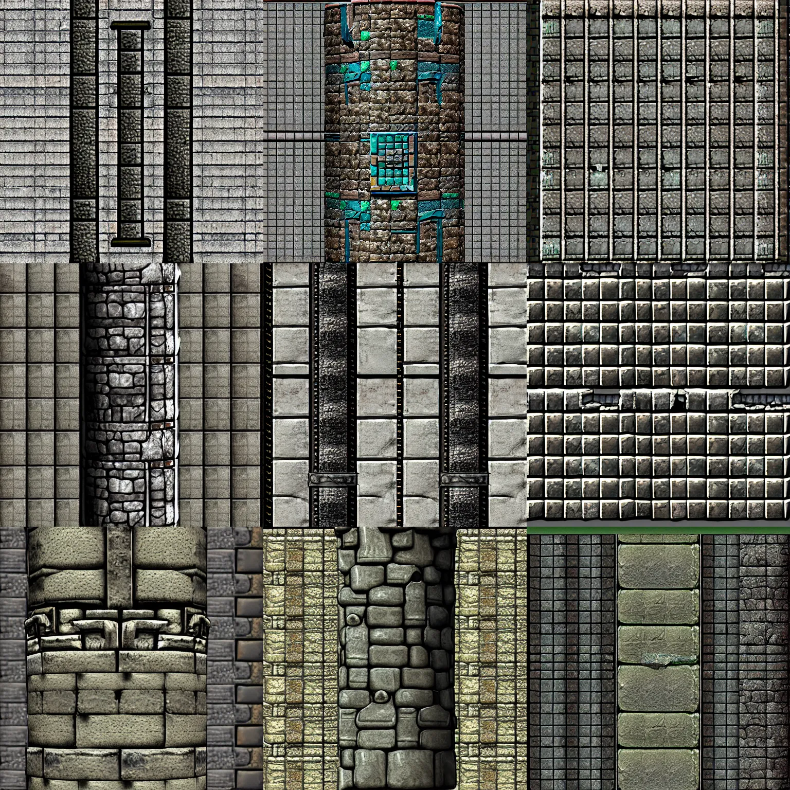 Prompt: dilapidated dungeon stone pillar texture, vertical lines, tileable, video game asset file