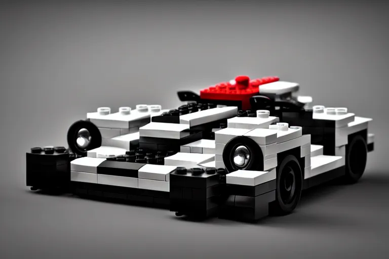 Image similar to Porsche made out of Lego, octane render, studio light, 35mm,