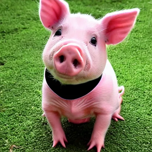 Image similar to cute mini pig wearing orange inmate clothes