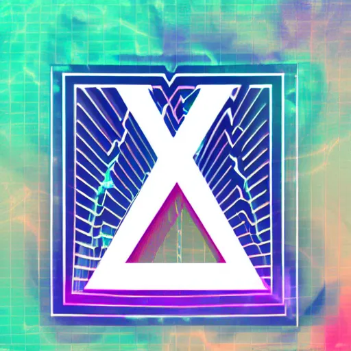 Image similar to abstract logo, vaporwave, letters a and w fusion