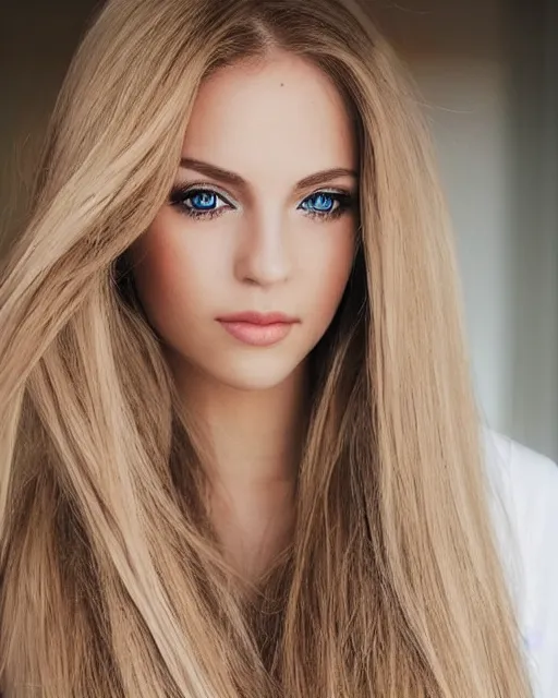 Image similar to beautiful woman with long blonde hair and light eyes