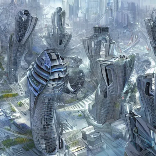 Image similar to a futuristic city from the year 5 0 7 0