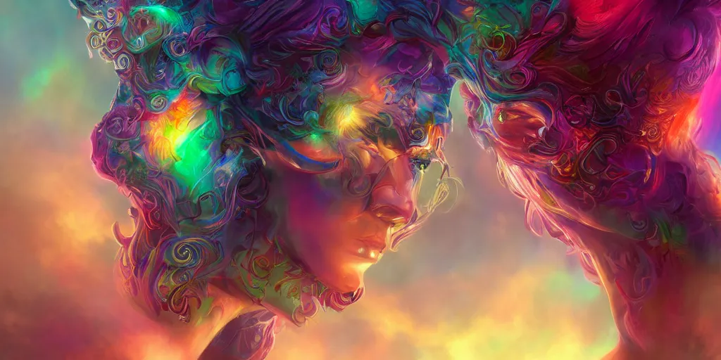 Image similar to dreamscape, female, ross tran, vivid colors, rainbow colors, anatomical, highly detailed sculpture, intricate detailed, ommatidia, 8 k, cinematic atmosphere, post - processing