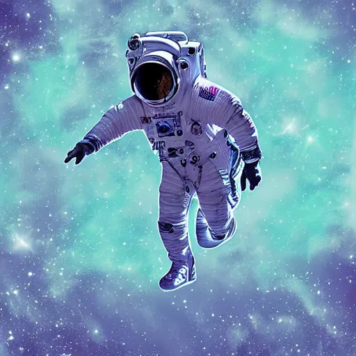 Image similar to space walk with Neptune in the background, high details, digital art