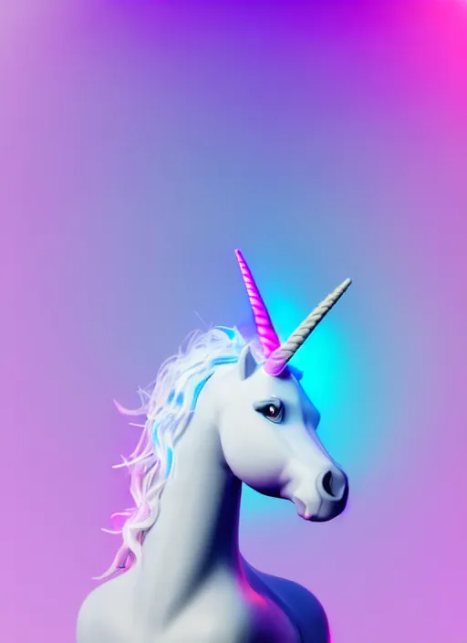 Image similar to unicorn wearing big vr headset, vr headset in techno background, soft gradient texture, realistic 3 d render, high lights, 4 k, high detailed photography, 5 0 mm lens, rich vivid colors, smooth gradients, depth of field, cinematic, hyper realism, high detail, octane render, unreal engine, 8 k