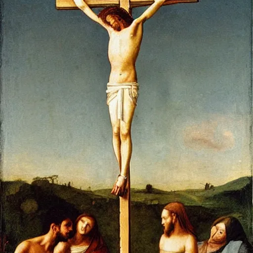 Image similar to the crucified lovers,
