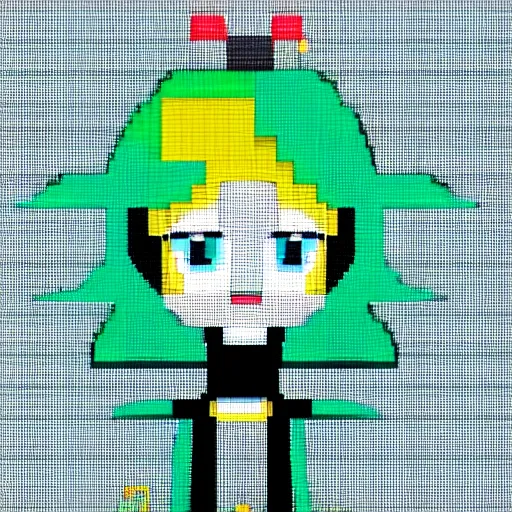 Image similar to miku pixel art