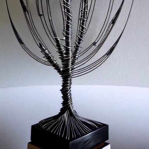 Image similar to futuristic contemporary wire tree, art deco, art nouveau, intricate, elaborate, highly detailed, dramatic lighting