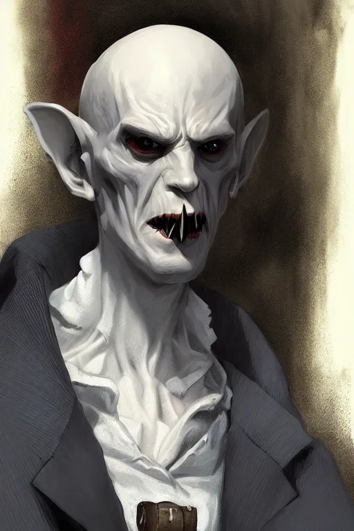 Prompt: stylish nosferatu with as a mormon, d & d, fantasy, portrait, highly detailed, headshot, digital painting, trending on artstation, concept art, sharp focus, illustration, art by artgerm and greg rutkowski and magali villeneuve