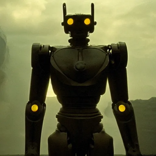 Prompt: movie still of robot sun energy, cinematic composition, cinematic light, criterion collection, by guillermo del toro