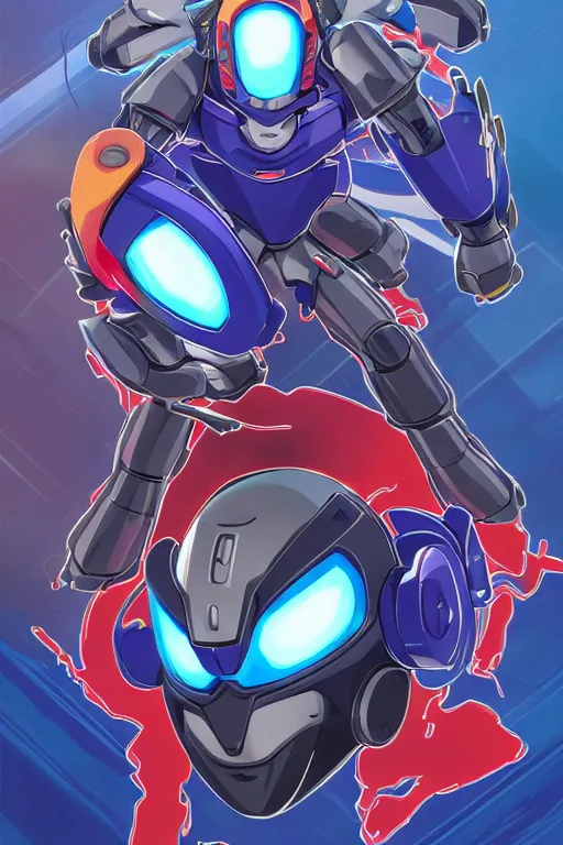 Image similar to robot ninja mask helmet megaman x zero rockman 2 0 2 2 switch game boss legacy collection fanart artsation, art gta 5 comics, behance hd by jesper ejsing, by rhads, makoto shinkai and lois van baarle, ilya kuvshinov, rossdraws global illumination ray tracing