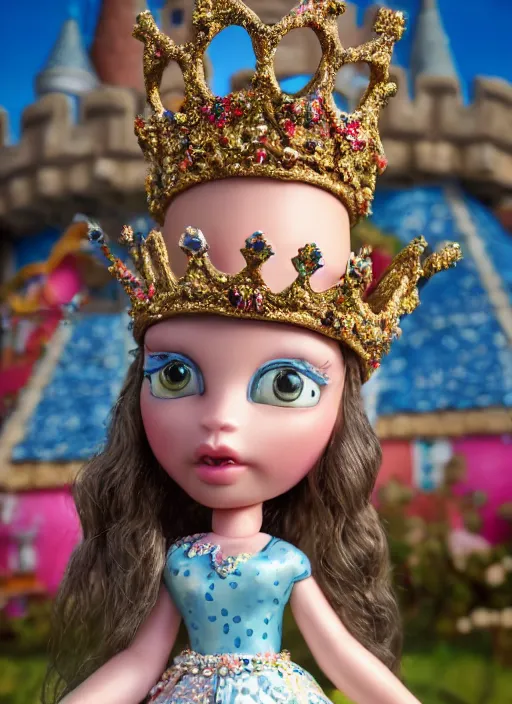 Prompt: closeup face profile portrait of a tin toy fairytale princess wearing a crown eating cakes in the castle, bikini, depth of field, zeiss lens, detailed, symmetrical, centered, fashion photoshoot, by nicoletta ceccoli, mark ryden, lostfish, breathtaking, 8 k resolution, extremely detailed, beautiful, establishing shot, artistic, hyperrealistic, octane render