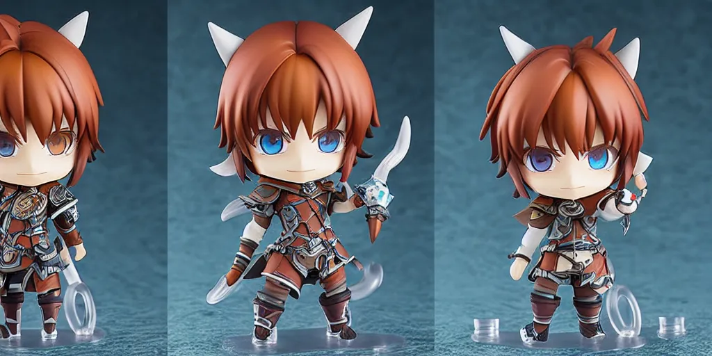 Image similar to gaius van baelsar from realm reborn, nendoroid full body hyperdetailed chibi, 8 k realistic, frostbite engine