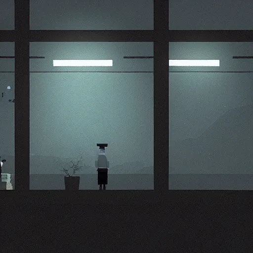 Prompt: A still from the videogame Kentucky Route Zero.