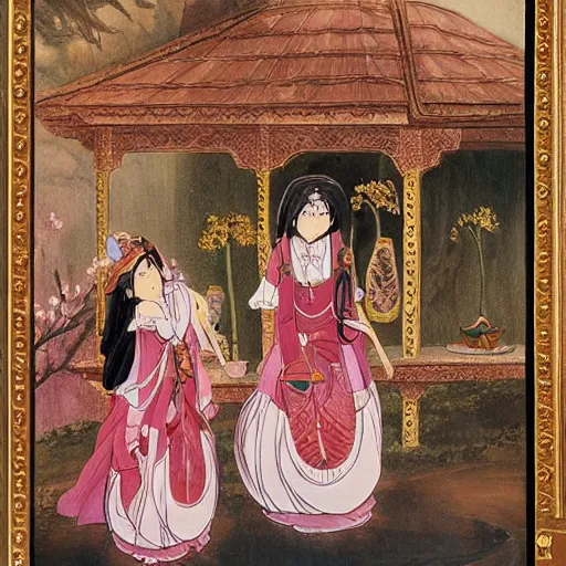 Prompt: madoka magica, 19th century orientalist painting