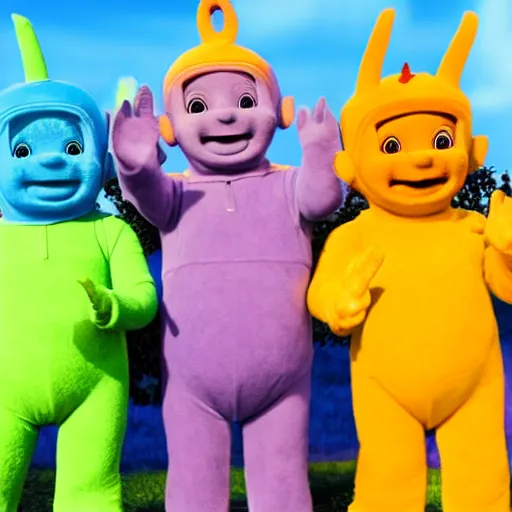 Prompt: Teletubbies with dwarfism acidwave