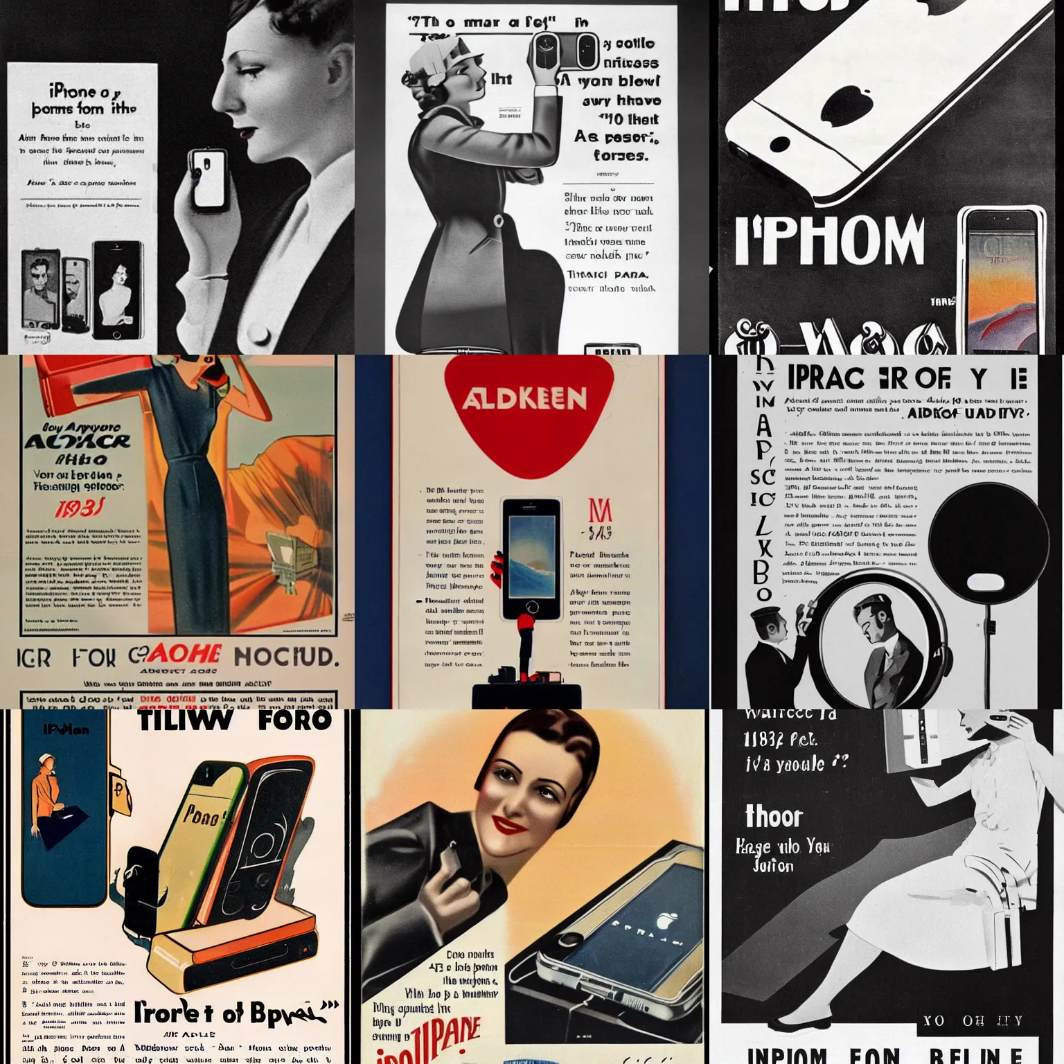 Prompt: advertisement for iphone in 1 9 3 0 s