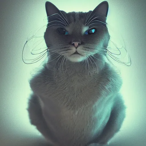 Prompt: a beautiful surreal cat smiling, highly detailed, liquid oil paint, gustave dore, leonardo da vinci, trending on artstation, lucid and intricate, rectilinear, digital art, octane, redshift, vray, 8 k, 6 4 megapixels, zbrush central, behance hd, hypermaximalist, well rendered