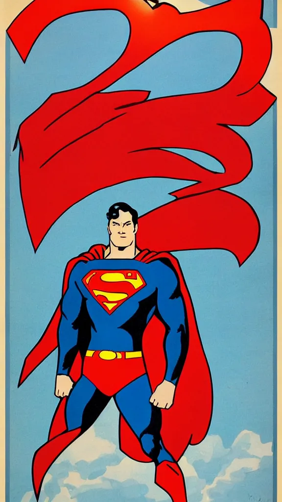 Image similar to superman propaganda poster