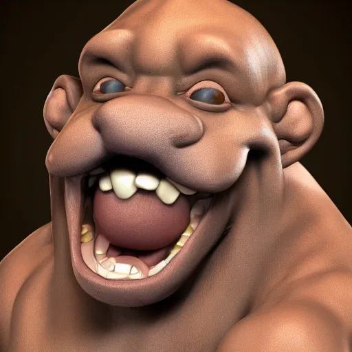 Prompt: a 3 / 4 portrait of silly hercules, by antonio mello, 3 d nft, cgsociety, rendered in maya