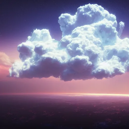 Image similar to promotional movie still, view of alien gas clouds, extreme fluffy clouds, colors, 3 d, digital art, panorama, wide - angle view, skyscape, octane 3 d render, ue 5, realism, cinematic, imax 7 0 mm.