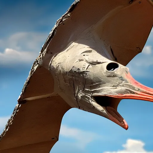 Image similar to i for one imagine that a pterodactyl flew no less well than does an albatross cinematic 3 5 mm realistic hdr