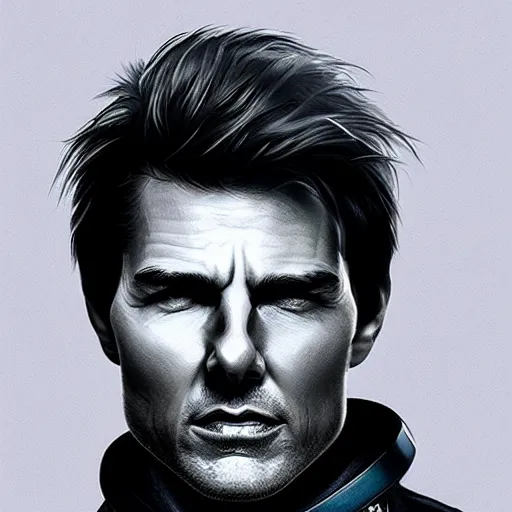 Prompt: Portrait of Tom Cruise portraying an alien, sci-fi movie cinematic frame, detailed, sharp