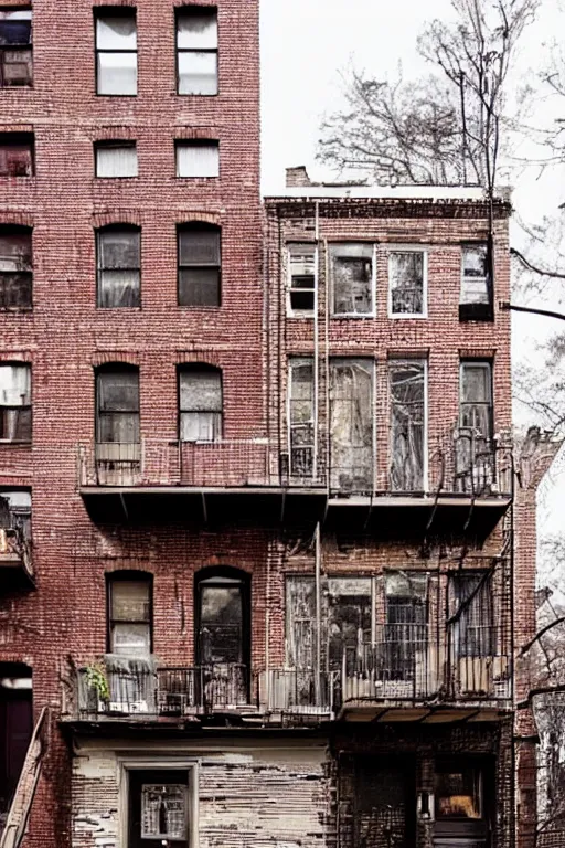 Image similar to (((((a ramshackle manhattan brick brownstone deep in the forest))))) byRobin Tran!!!!!!!!!!!!!!!!!!!!!!!!!!!