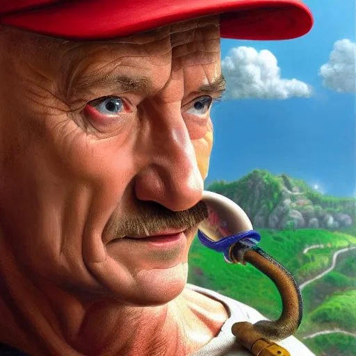 Image similar to john locke as super mario, plumbing jungle, detailed, centered, digital painting, artstation, concept art, donato giancola, joseph christian leyendecker, wlop, boris vallejo, breathtaking, 8 k resolution, extremely detailed, beautiful, establishing shot, artistic, hyperrealistic, beautiful face, octane render, cinematic lighting, dramatic lighting, masterpiece