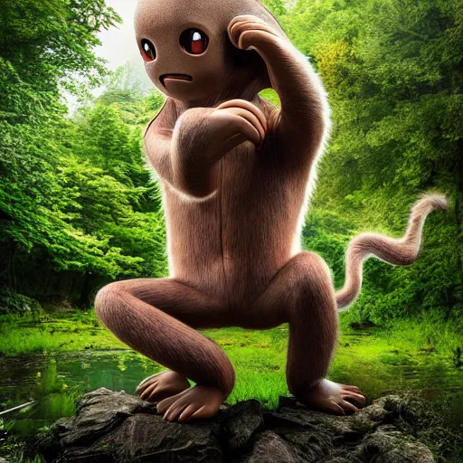 Image similar to national geographic photo of hitmonlee, pokemon in the wild, intricate, portrait, 8 k highly professionally detailed, hdr, award winning