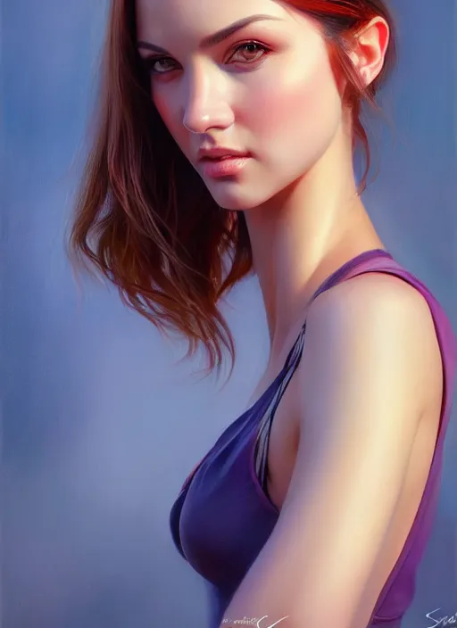 Image similar to photo of a gorgeous young woman in the style of stefan kostic, realistic, sharp focus, 8k high definition, insanely detailed, intricate, elegant, art by stanley lau and artgerm