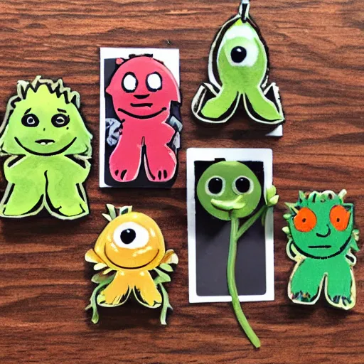 Prompt: little plant mascot character set