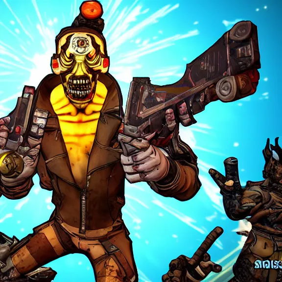 Prompt: A grotesque Discord mod as the final boss of Borderlands, videogame screenshot