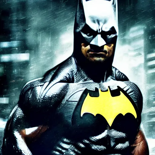 Prompt: Dwayne Johnson as Batman 4k quality-n 9