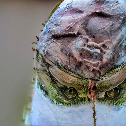 Image similar to photograph portrait of a beautiful alien, feminine, iridescent eyes, intricate detail, sigma 85mm f/1.4, 4k, depth of field