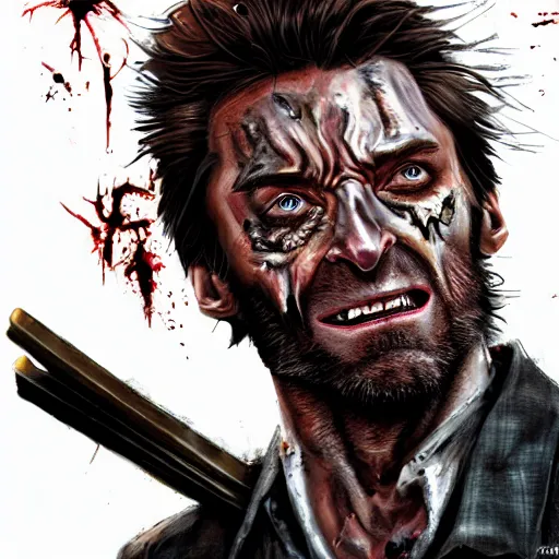 Prompt: Hugh Jackman as a Zombie Wolverine, artstation