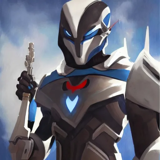 Image similar to greg manchess portrait painting of armored moon knight mixed with ultraman and nightwing as overwatch character, medium shot, asymmetrical, profile picture, organic painting, sunny day, matte painting, bold shapes, hard edges, street art, trending on artstation, by huang guangjian and gil elvgren and sachin teng