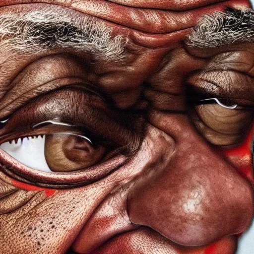 Image similar to hyperrealism morphing bill cosby into a big bug realistic 8 k