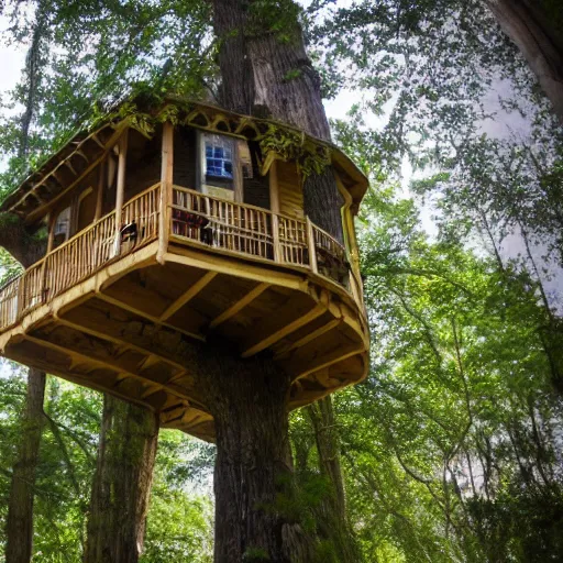 Image similar to majestic tree house