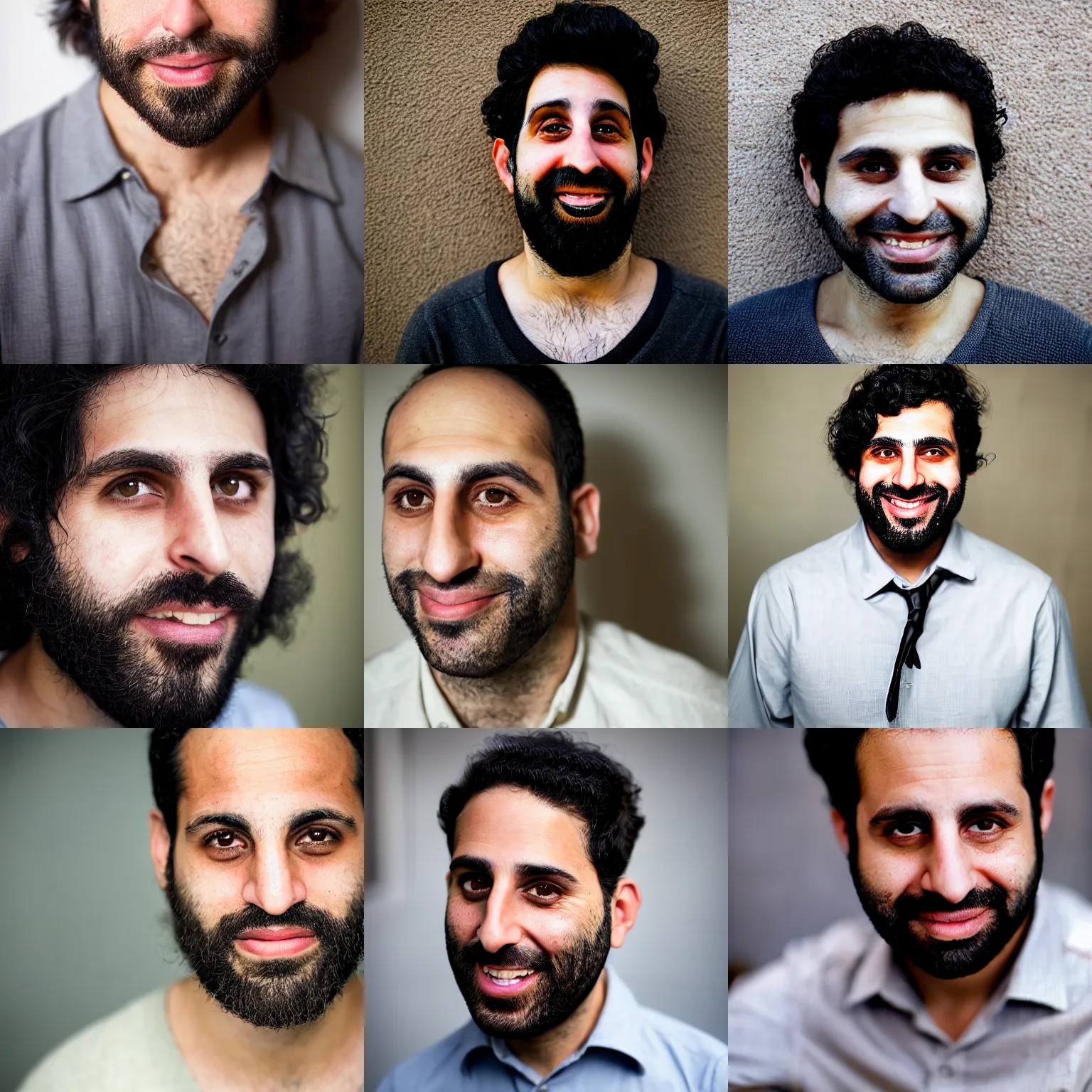 Prompt: portrait photograph of a happy, handsome 3 4 year old persian half - jewish joe penna | wide set eyes | oval long narrow face | round monolid eyes | fit thin | bow lips | medium straight stylish black hair | medium - sized upturned aquiline nose | healthy olive tone skin | trimmed neat eyebrows | very heavy stubble | taken by steve mccurry