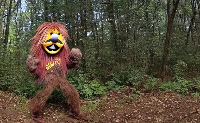 Image similar to nature trail cam image of gritty the mascot