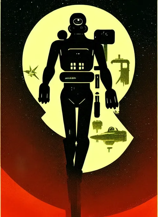 Image similar to vintage sci - fi art, poster, harsh lighting, retro future, vintage