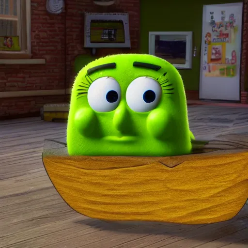 Image similar to spongebox squarepants, hyperrealistic, unreal engine 5