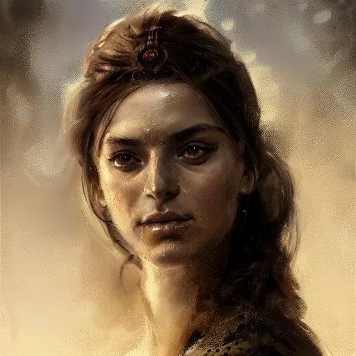 Image similar to portrait of a spanish heroine maria pita, colourised, face portrait, epic, tragic, military art, fantasy, dieselpunk, hd shot, digital portrait, beautiful, artstation, comic style, by artgerm, guy denning, jakub rozalski, magali villeneuve and charlie bowater