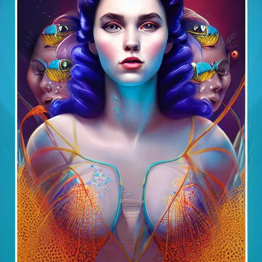 Image similar to underwater queen portrait, Pixar style, by Tristan Eaton Stanley Artgerm and Tom Bagshaw.