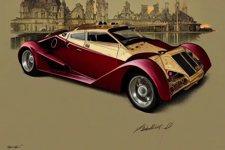 Prompt: luxury antique 1930s countach, highly detailed, digital painting, artstation, concept art, sharp focus, illustration, art by artgerm and greg rutkowski and alphonse mucha